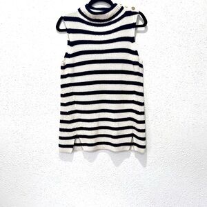 LOFT Monochrome Striped Knit Top S